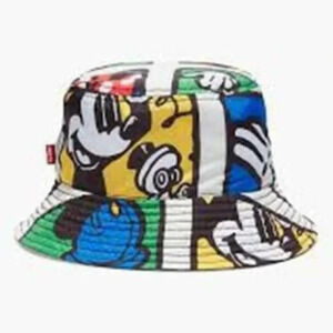 New Levi's x Disney Mickey & Friends Reversible White Black Bucket Hat Large